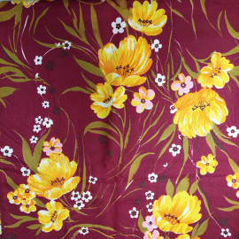 Ткань для платья (синтетика), цветочный орнамент, 100х240см. СССР.